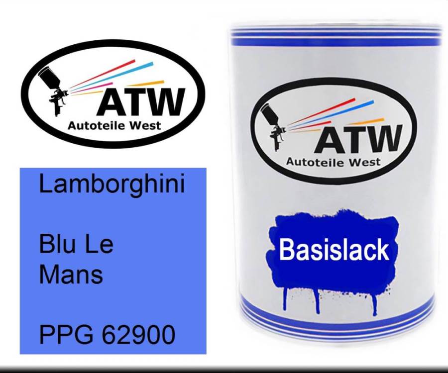 Lamborghini, Blu Le Mans, PPG 62900: 500ml Lackdose, von ATW Autoteile West.